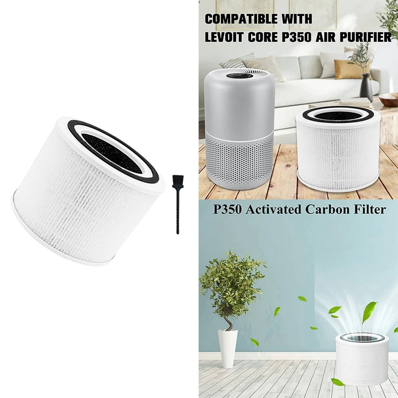 

EAS-Сменный фильтр для LEVOIT Core P350/P350-RF Pet воздухоочиститель, 3-в-1 H13 HEPA-фильтр и фильтр с активированным углем