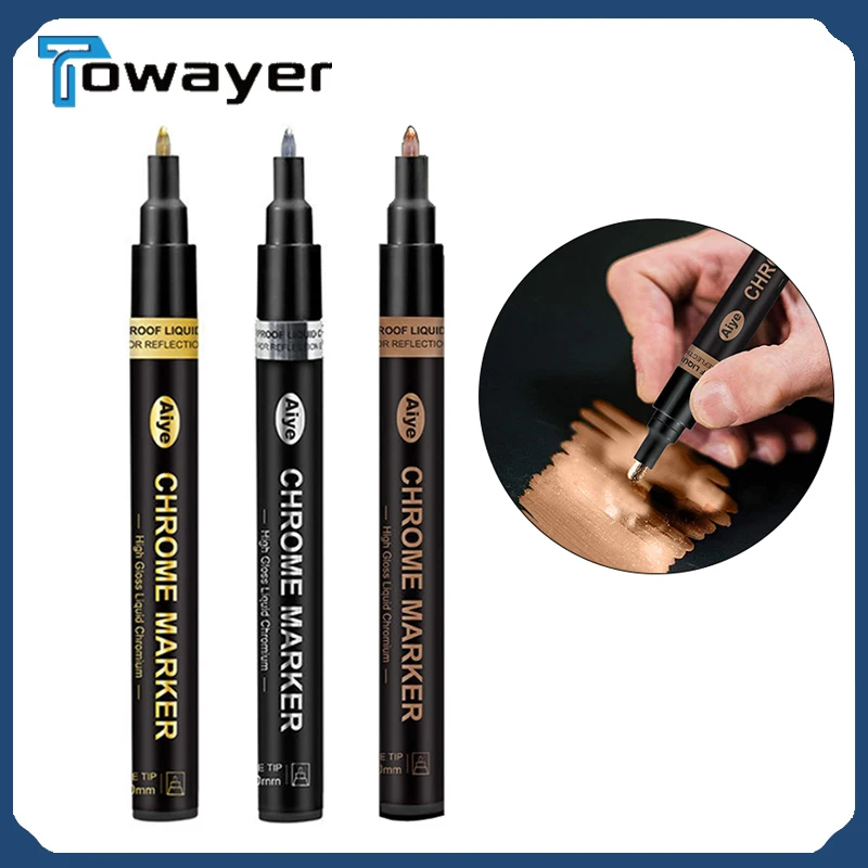 

Золотые Зеркальные маркеры, 3 цвета и размера, 1/2 шт.