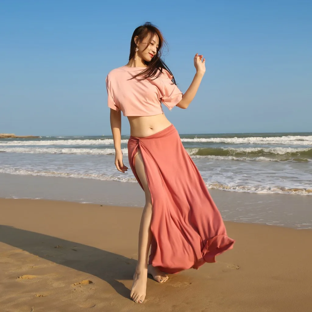 

Belly Dance Long Skirt Set Tops Clothes Skirt Suit Practice Performance Luxury Carnival Modern Dance Sexy Woman Stage Costume