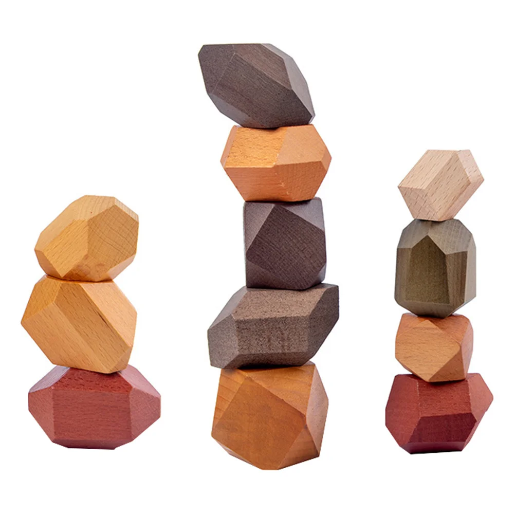 

12pcss Stone Stacking Blocks Colorful Stacking Rocks Balancing Game Puzzle Stacking Blocks Educational for Toddler Kids