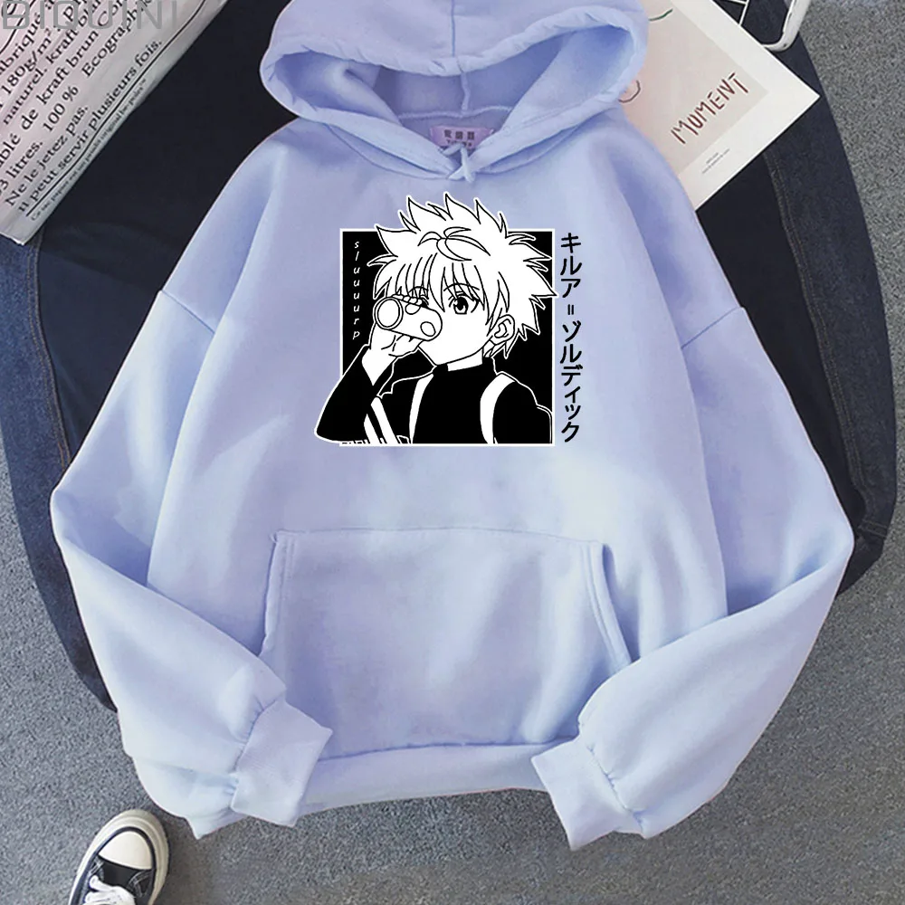 Толстовка Killua с капюшоном для женщин и мужчин кавайная свободная толстовка