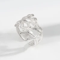 silver color open geometric cutout ladies ring party fashion vintage jewelry 2022