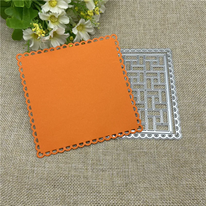 

Square Metal cutting dies mold Round hole label tag Scrapbook paper craft knife mould blade punch stencils dies