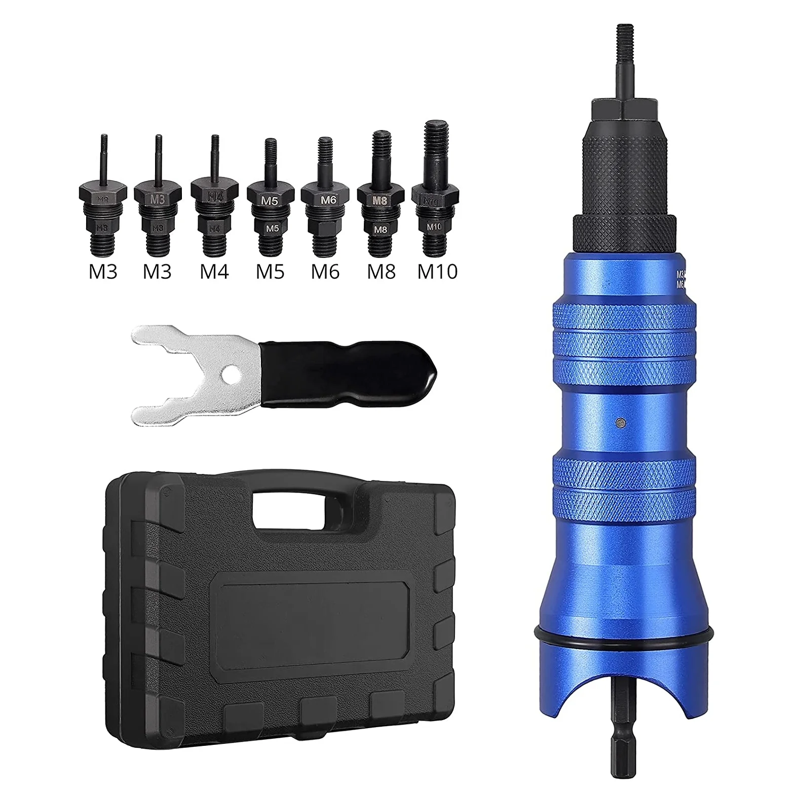 

EU Stock заклепочная гайка адаптер беспроводной заклепочный инструмент набор с 7 оправками для заклепочных гаек аксессуары для электроинструм...