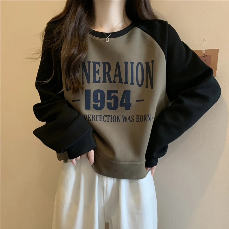 

Женская одежда, свитер с коротким рукавом реглан для женщин, новинка 2023, весенне-осенний свободный женский топ с круглым вырезом, женская одежда