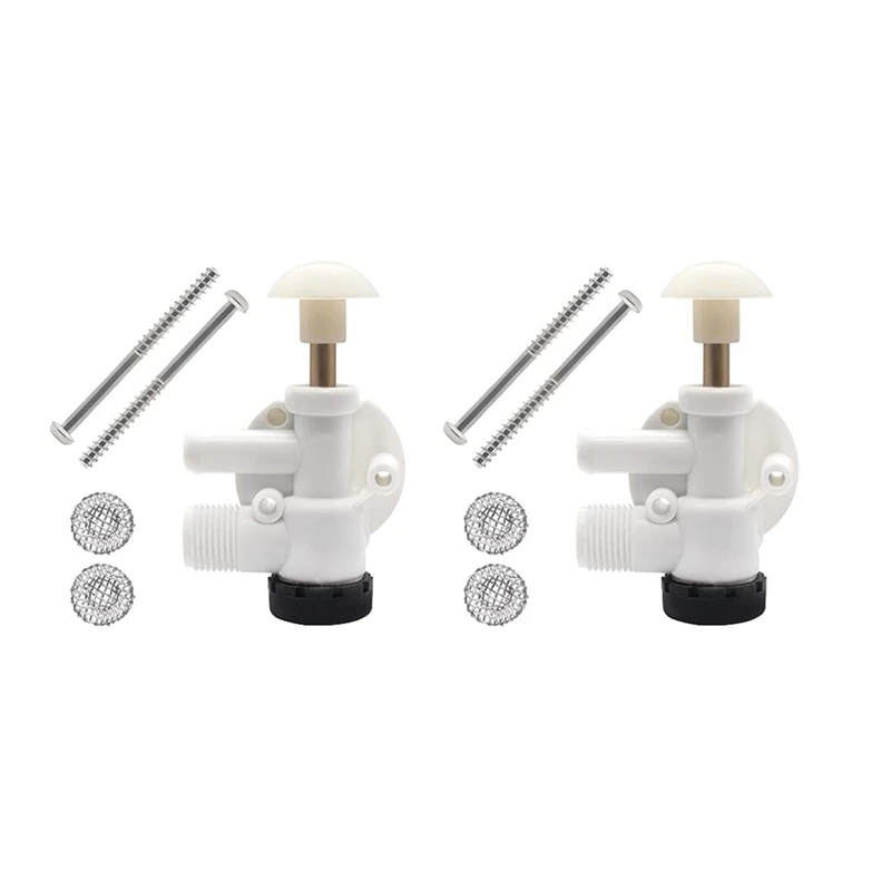 

RV Toilet Water Valve Assembly White & Black ABS+Brass Vacuum Flush Pedal 385314349 For Dometic Sealand Ecovac