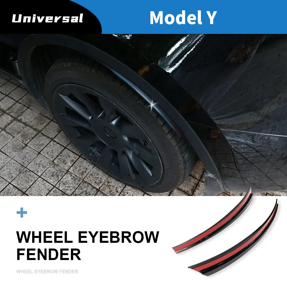 

For Tesla Model Y 2021 4pcs Car Wheel Eyebrow Mud Flaps Splash Guards Fender No Drill Mudflaps Mudguards Auto Tuning Accessories