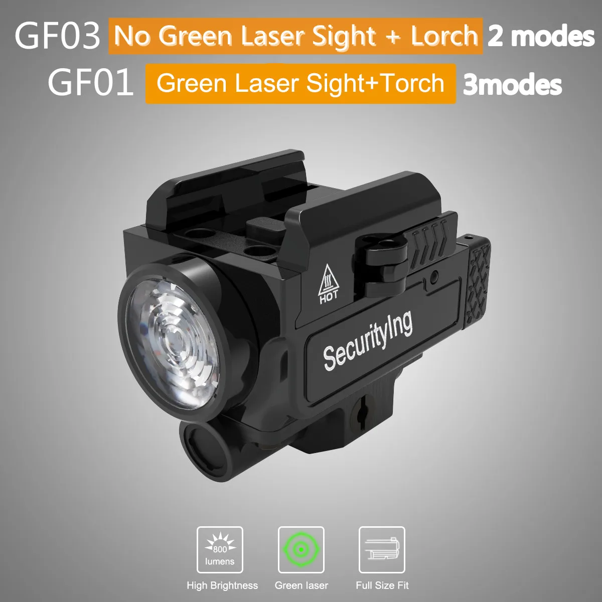 

GF01 Green Laser Sight Led Tactical Mini Flashlights 2 in 1 800LM USB Rechargeable Torch for 20MM Width Picatinny Rail Hunting