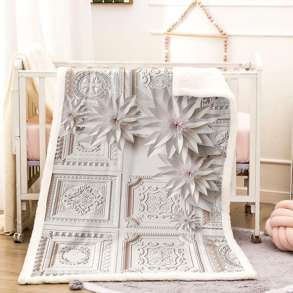 HUANZHUANG флисовые одеяла для диванов кровати 3D белый узор скульптура двойной размер