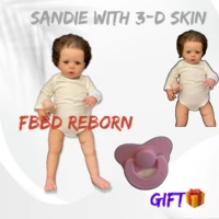 fbbd 60cm finished reborn baby doll sandie 3 d skin with clear blood vessels art doll toys for children