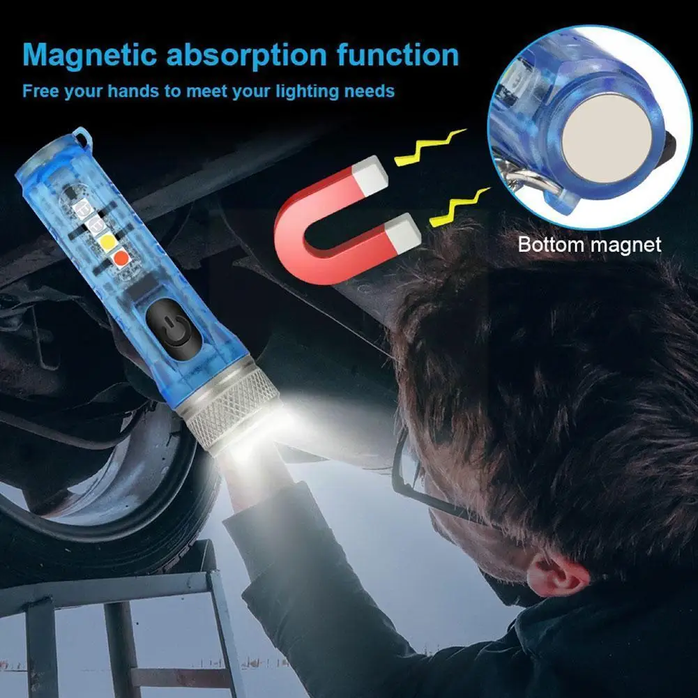 

Mini Keychain Torch Usb Rechargeable Led Light Waterproof Flashlight Tool Lights Portable Emergency Lighting Camping Outdoo Y2a3