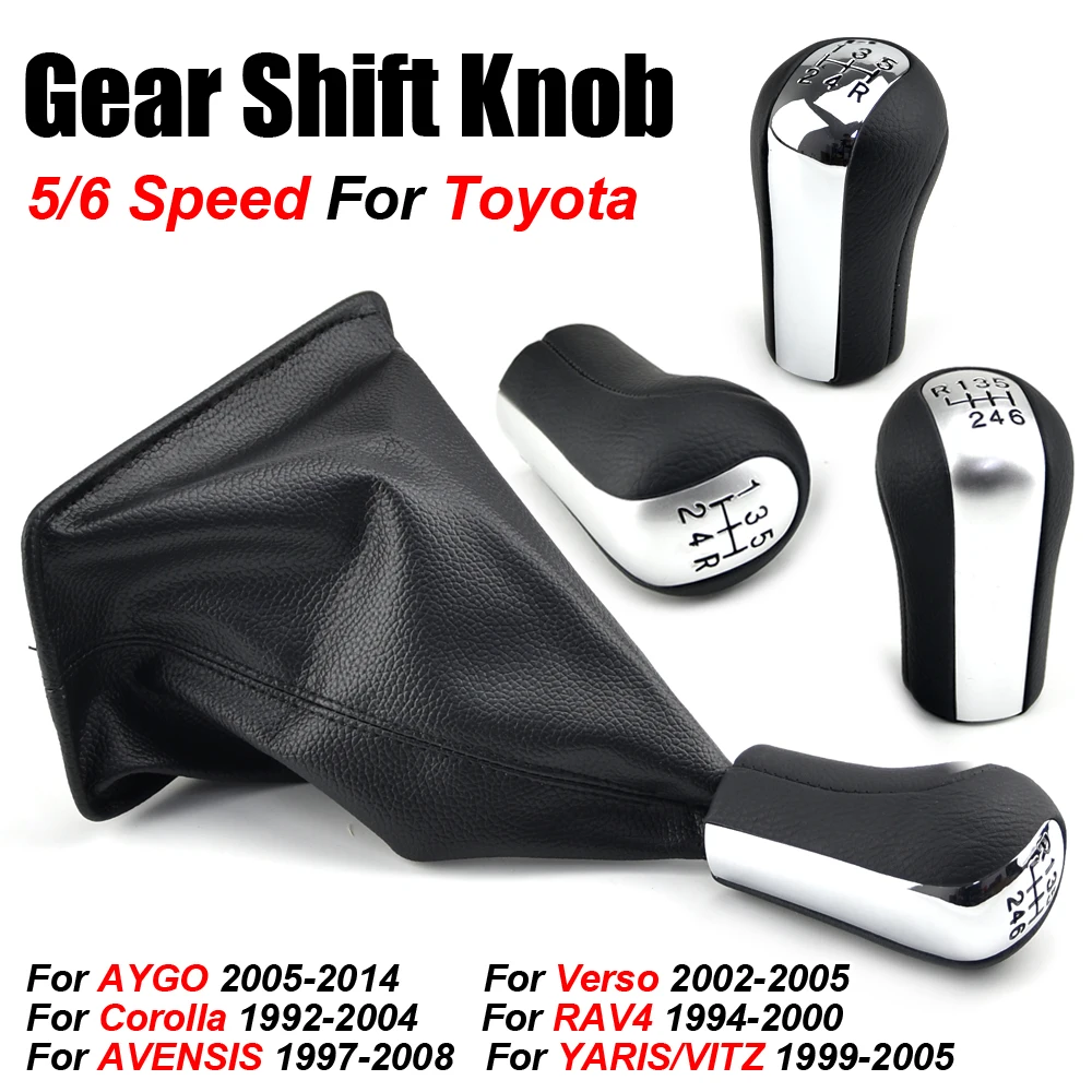 

5 Speed Gear Shift Knob Gearstick Gaiter Boot For Toyota Corolla Verso RAV4 AVENSIS YARIS / VITZ AYGO