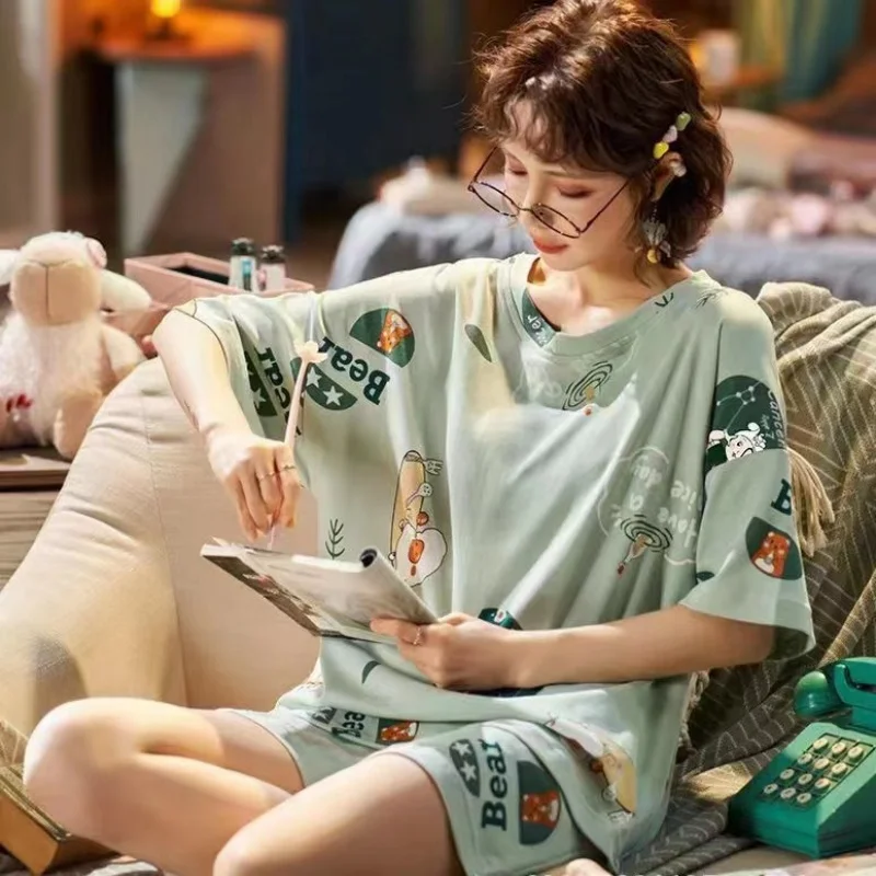 Новые пижамы для девочек тонкая Домашняя одежда милая осенняя Корейская версия