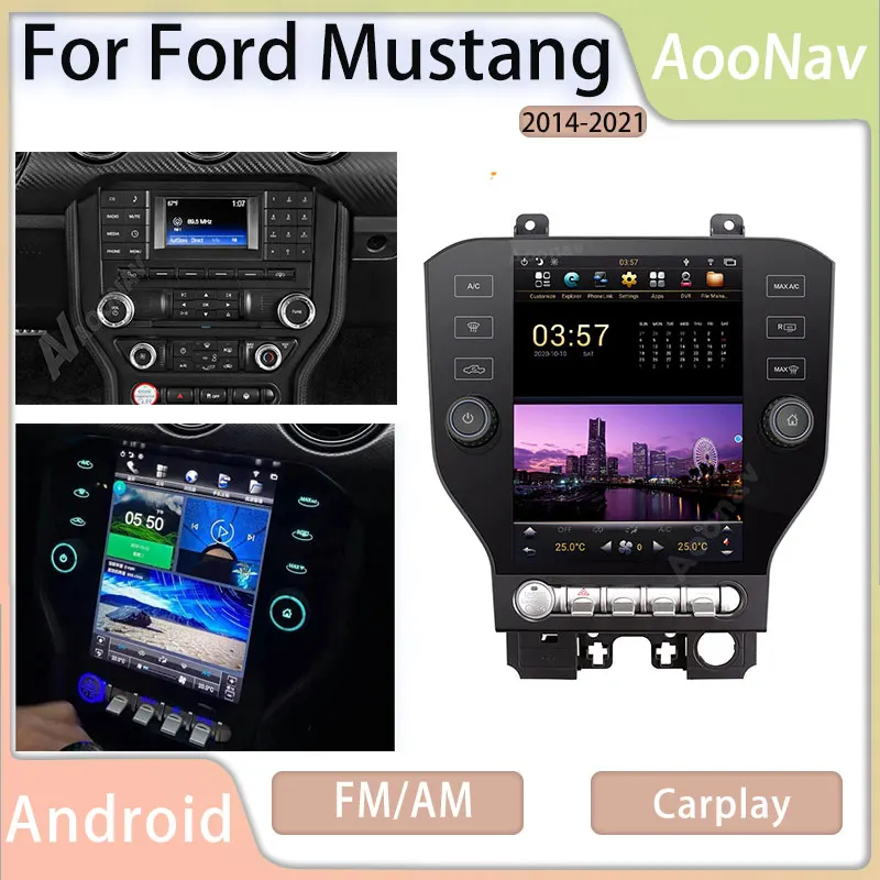 

Android мультимедийный плеер для Ford Mustang 2014-2021 IPS HD экран Автомобильный GPS навигатор Авторадио стереоприемник аудио 10,5 дюйма