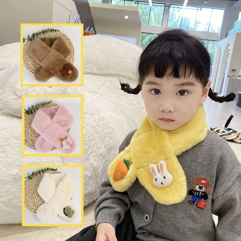 

Keep Warm Neck Scarves Korean Style Cute Pure Color Cartoon Animals Nice Gift Children Scarf