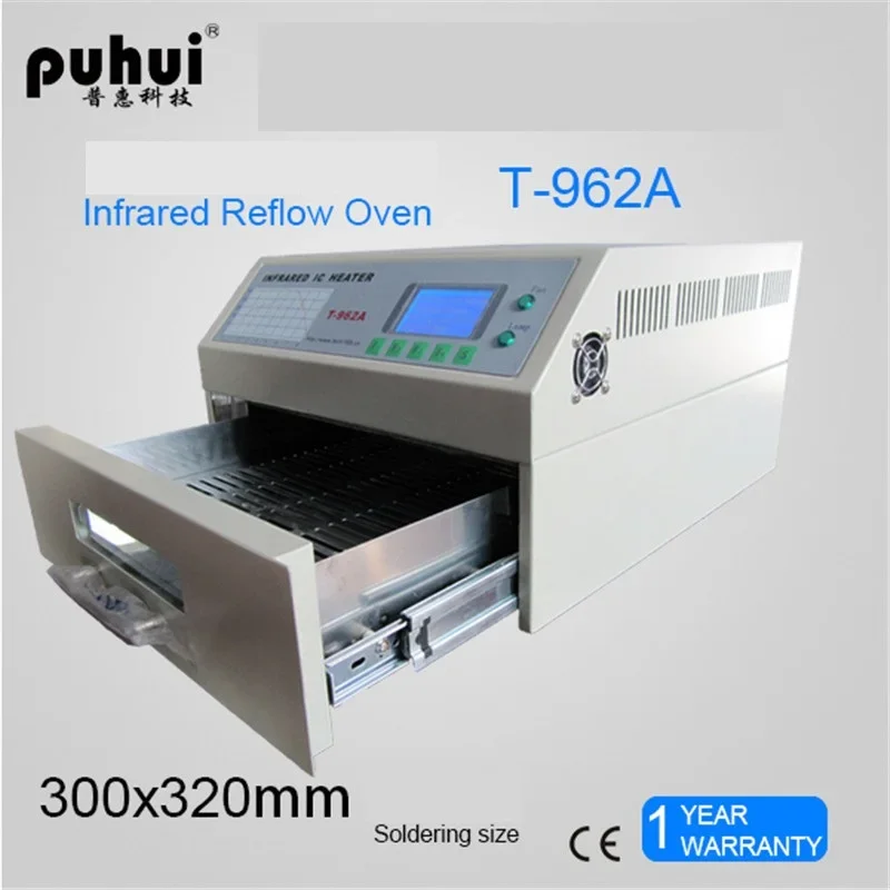 Puhui-horno De Reflujo Calefacción Por Infrarrojos Calentador T-962a Bga Smd Retrabajo Sación 300x320 мм 1500 Вт