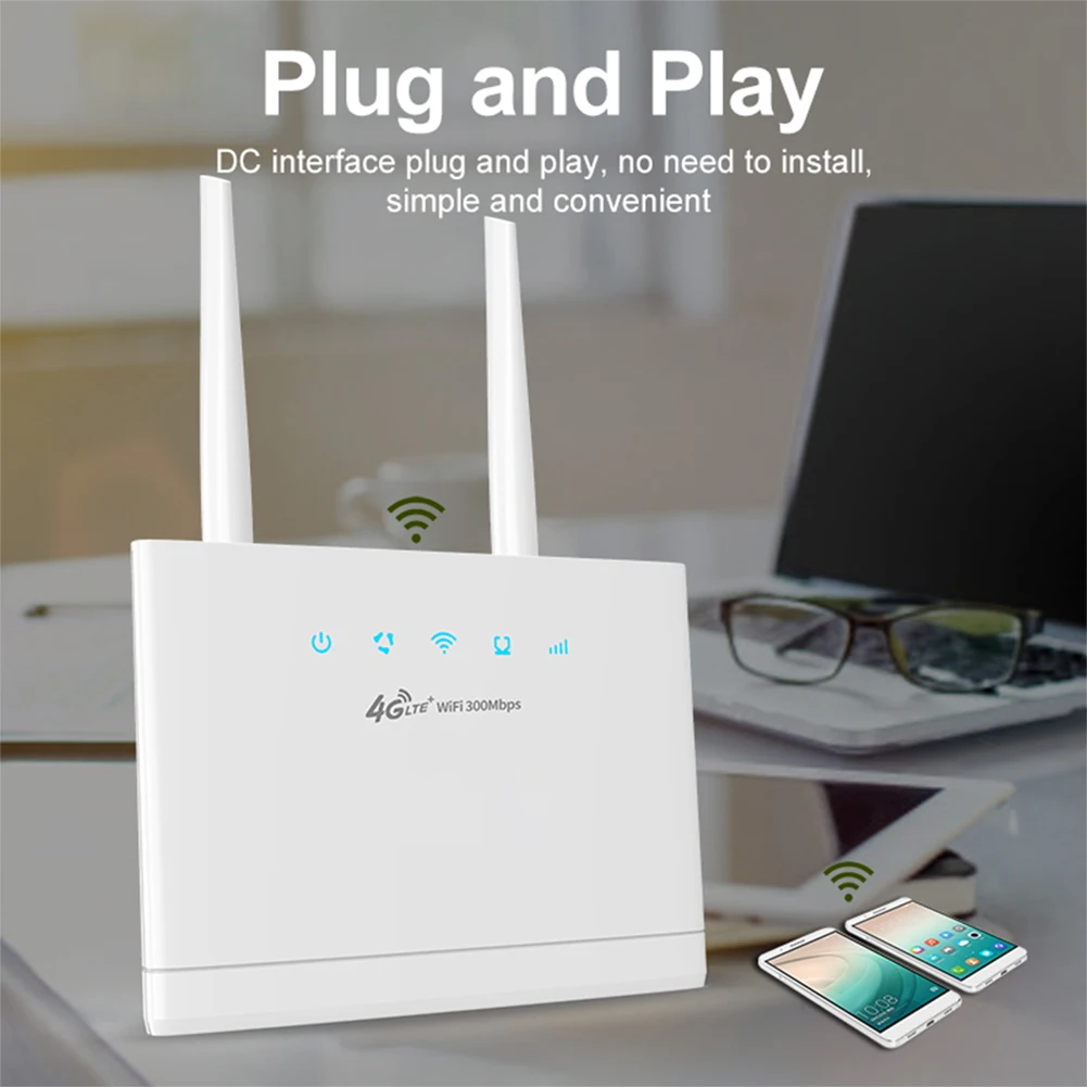 

R311 Mobile Hotspot Portable 4G Router Wireless Modem 300Mbps External Antennas Internet Connection Fast Ethernet Ports for Home