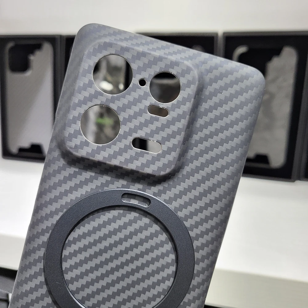 Чехол из углеродного волокна YTF для Xiaomi 13pro чехол с магнитным кронштейном деловой