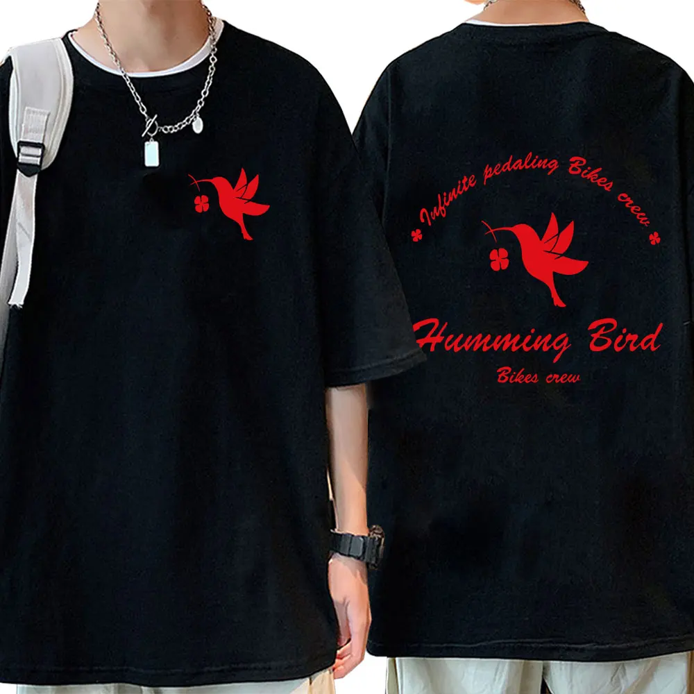 

Футболка Мужская/Женская двухсторонняя с принтом птицы, Повседневная рубашка с круглым вырезом, манга, стиль панк, уличная одежда, Y2K
