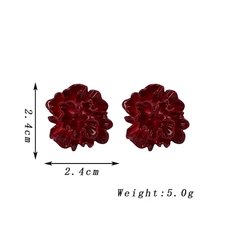 Серьги-гвоздики zhenshecai красные