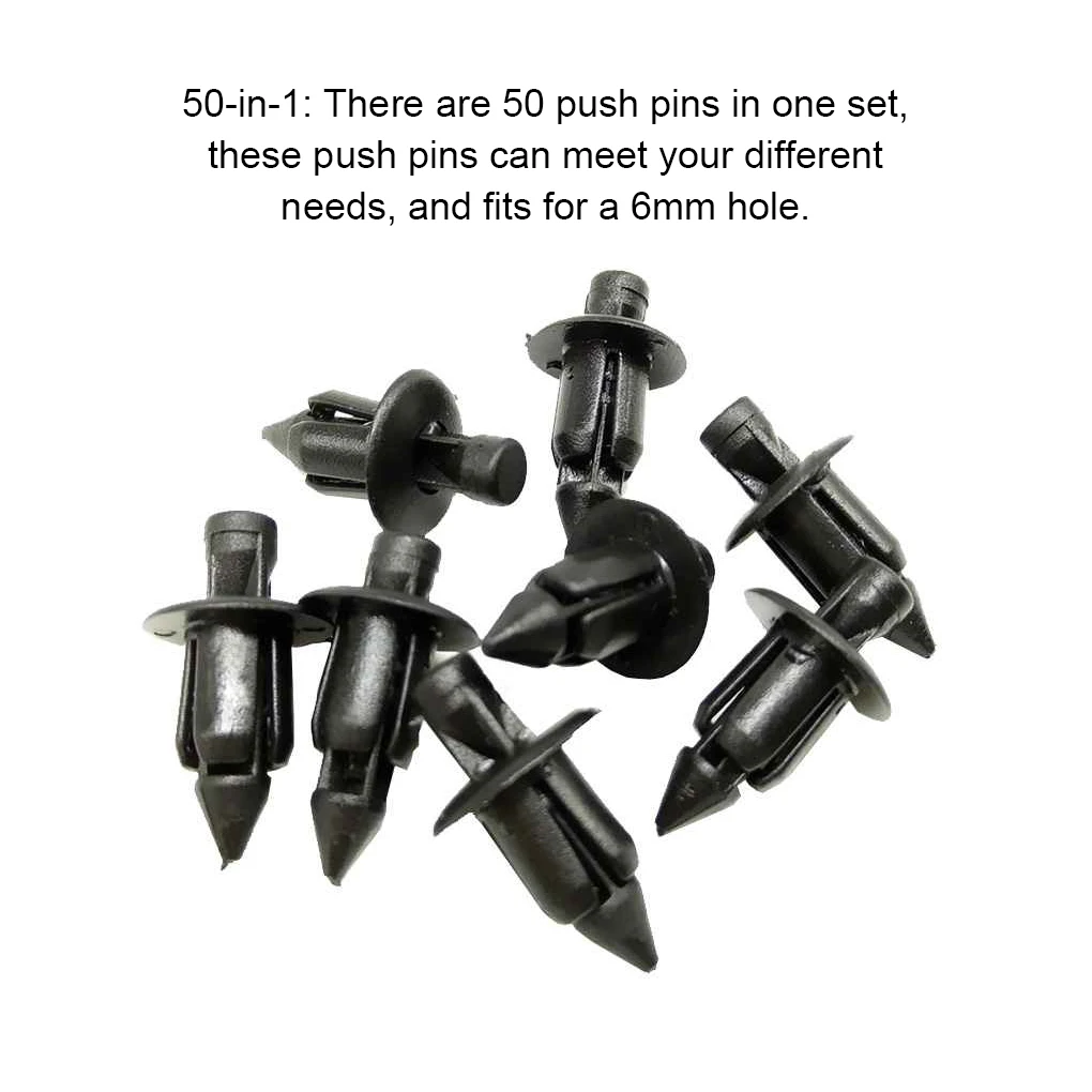 

50 Pieces Car Fender Retainer Clips Fastener Rivets Assortment Door Panel Trim Splash Shield Push Pins Automotive 100Pcs