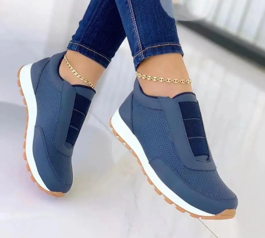 New Summer Spring Shoes Non-slip Soft-soled Running Shoes comfortable Women's Vulcanized Shoes Big flat loafers with round toes