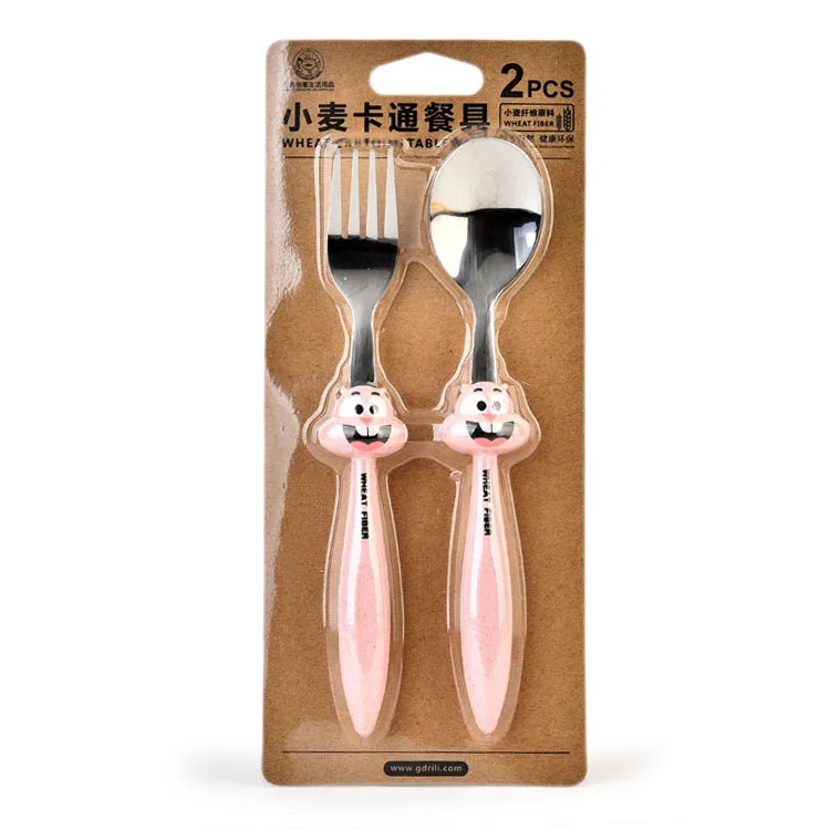 Детский набор вилок и ложек с милым мультяшным рисунком посуда Детские гаджеты