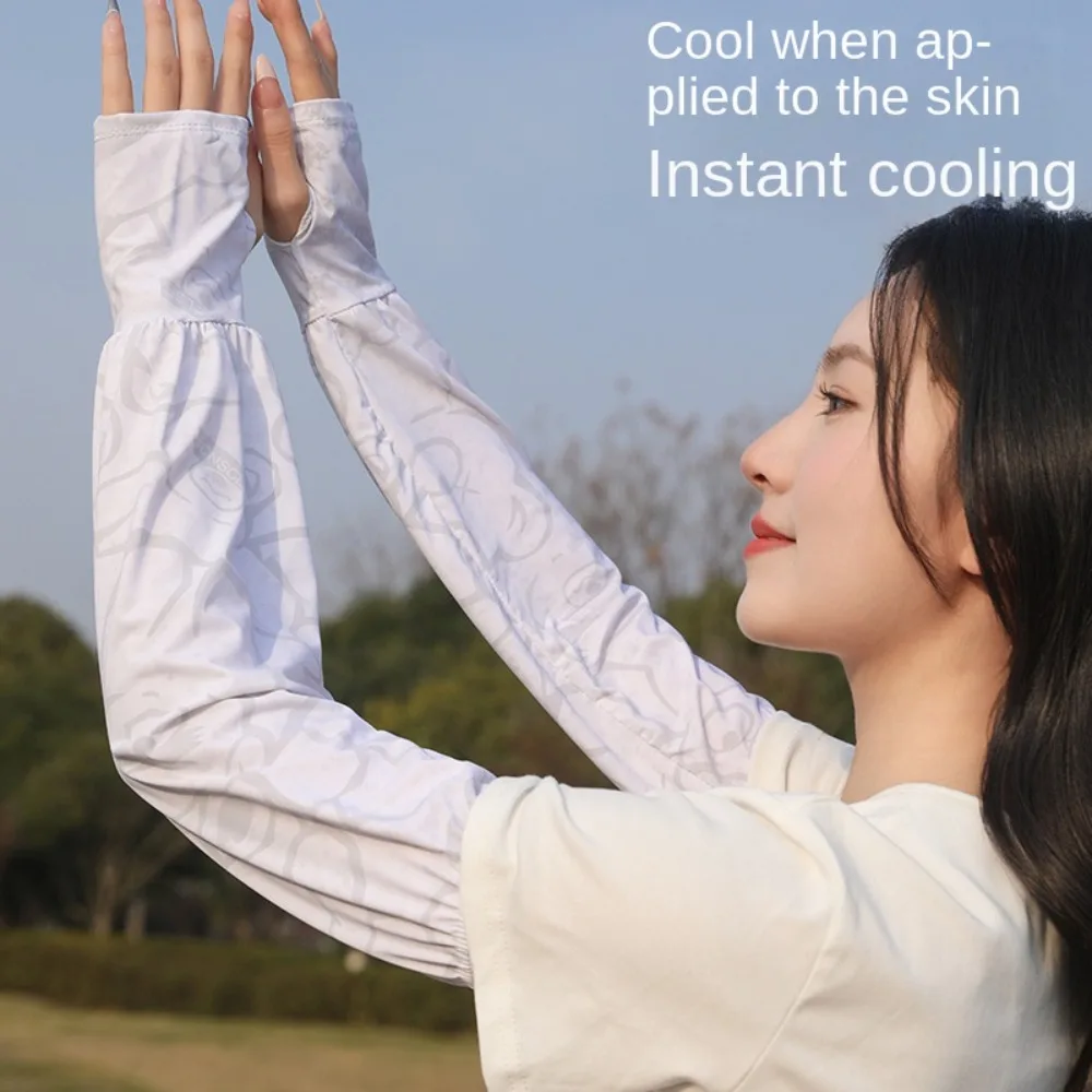 Дышащие летние ледяные рукава защита от ультрафиолета солнца аниме мультяшный