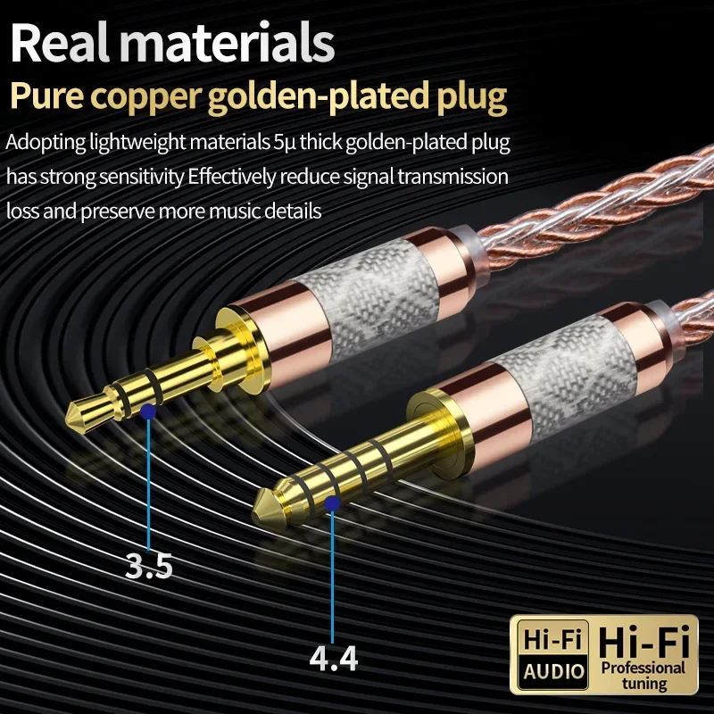 7N OCC посеребренный HIFI аудио кабель для обновления наушников MMCX 2-контактный 4 мм 3 5
