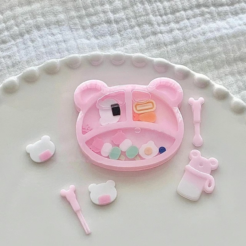 Очаровательные пищевые тарелки в форме медведя Прочная силиконовая форма для