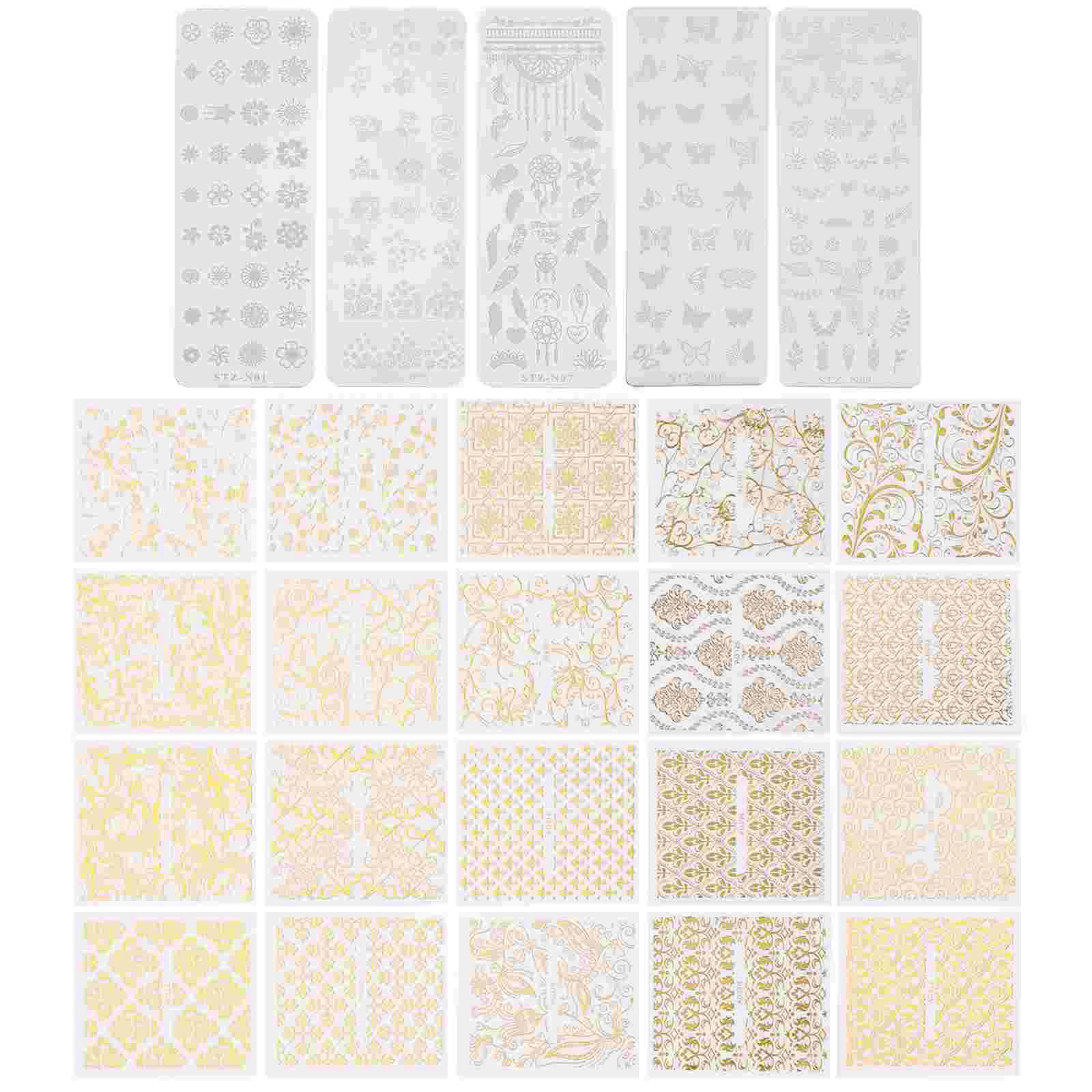 

Nail Stamp Stamping Plate Plates Template Kit Stencils Stamper Design Templates Flower Manicure Steel Tools Transfer Image Diy