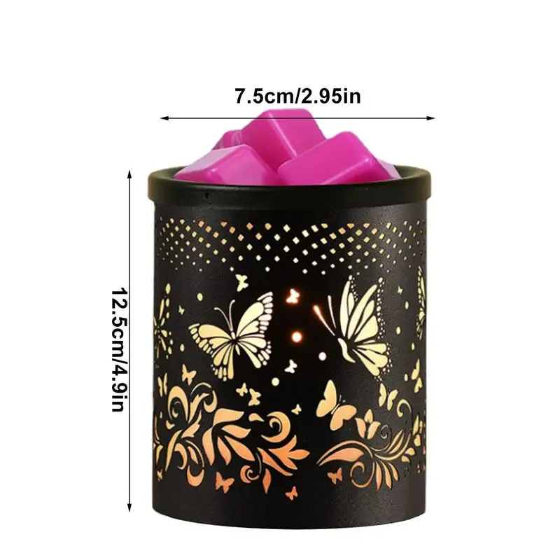 Electric Wax Burner Electric Iron Wax Burner For Scented Wax Wall-mounted Iron Art Scent Melting Wax Hollowed Butterfly Lamp For images - 6