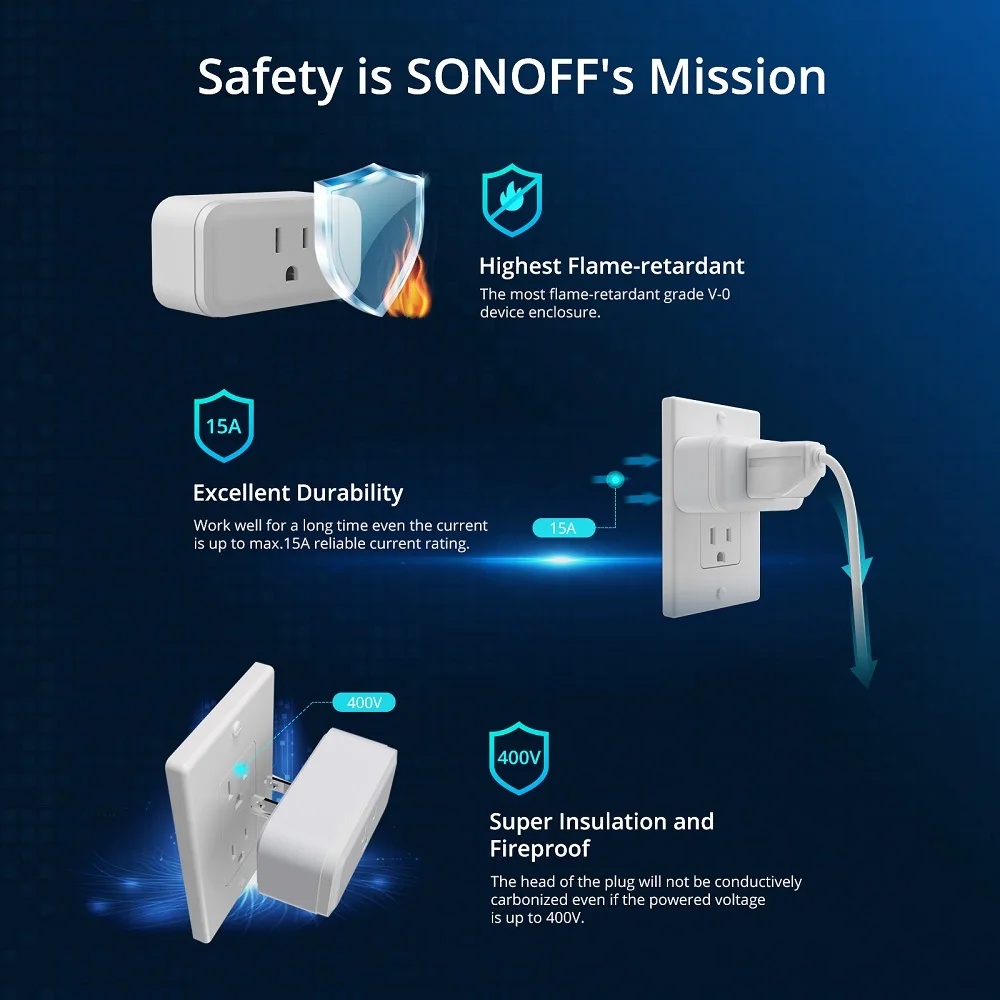 Смарт-розетка SONOFF S40Lite 15 А Wi-Fi ZigBee