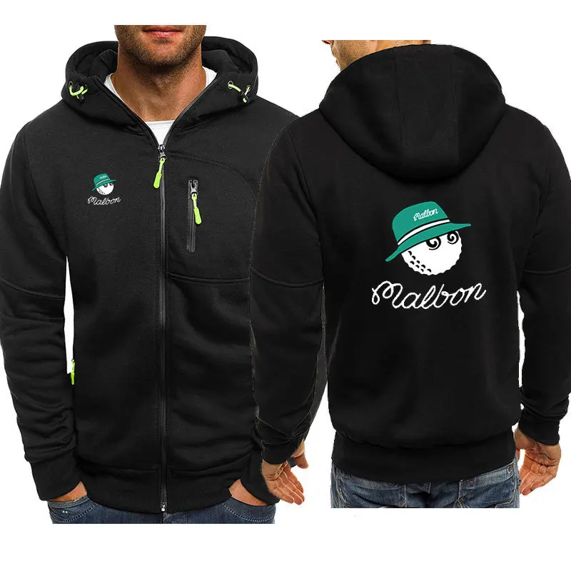 

Golf, Spring and Autumn New Men's Sports, Fitness, Leisure Jacquard Sweater, Cardigan, Hooded Coat