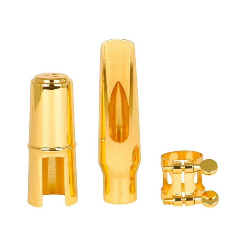 

HOT Professional Alto Saxophone Metal Brass Mouthpiece Gold Plating Sax Mouth Pieces Accessories Size C-6