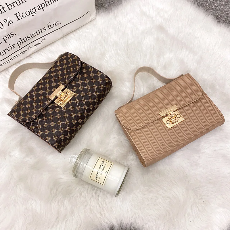 Ladies hand bags Foreign trade bag Women's chain crossbody bag 2023 Simple and fashionable portable small square bag