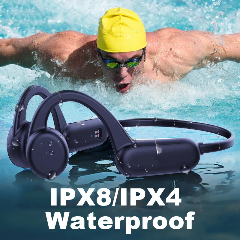 

TWS Bone Conduction Earphones IPX8/IPX4 Waterproof Running Headphones Bluetooth Wireless Sports Headset TWS with Mic SD Card
