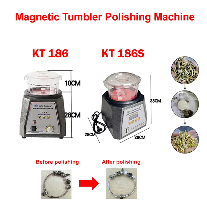 

KT-186 KT86S Magnetic Tumbler Jewelry Polishing Machine Finishing Tool Jewelry Making Tools