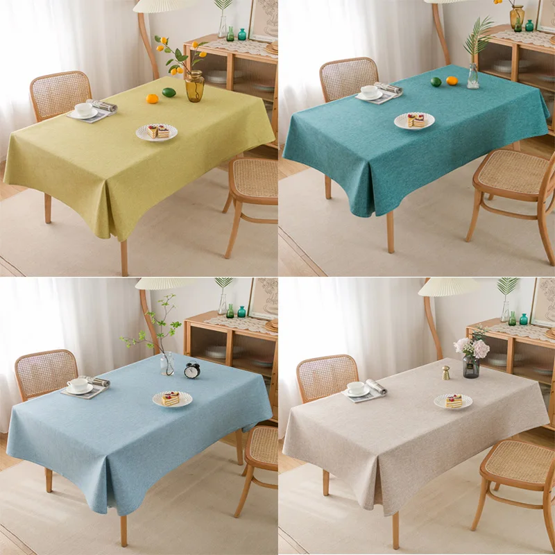 

Rectangular Solid Color Tablecloth Cotton And Linen Table Cloth