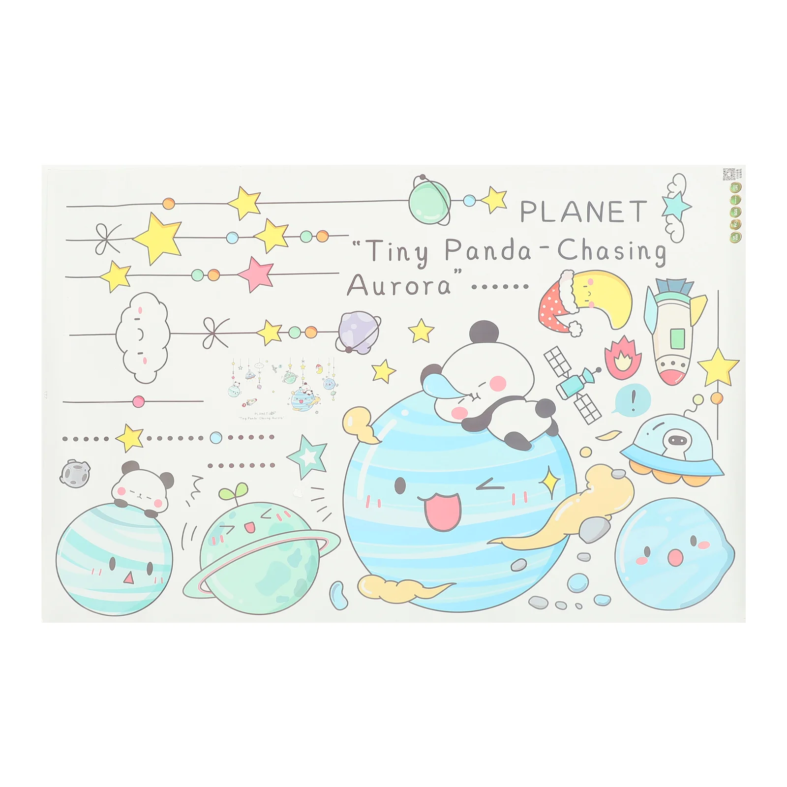 

Children's Room Decor Adorable Planet Decal Cartoon Wall Sticker Removable Wall Adorn for Housewarming Wall Decor