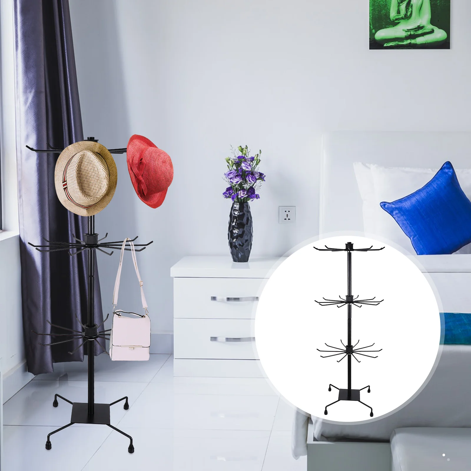 

Hat Rack Stand Display Baseball Cap For Standing Caps Rotating Metal Retail Holder Racks Hanger Wigs Organizer Wig Showing