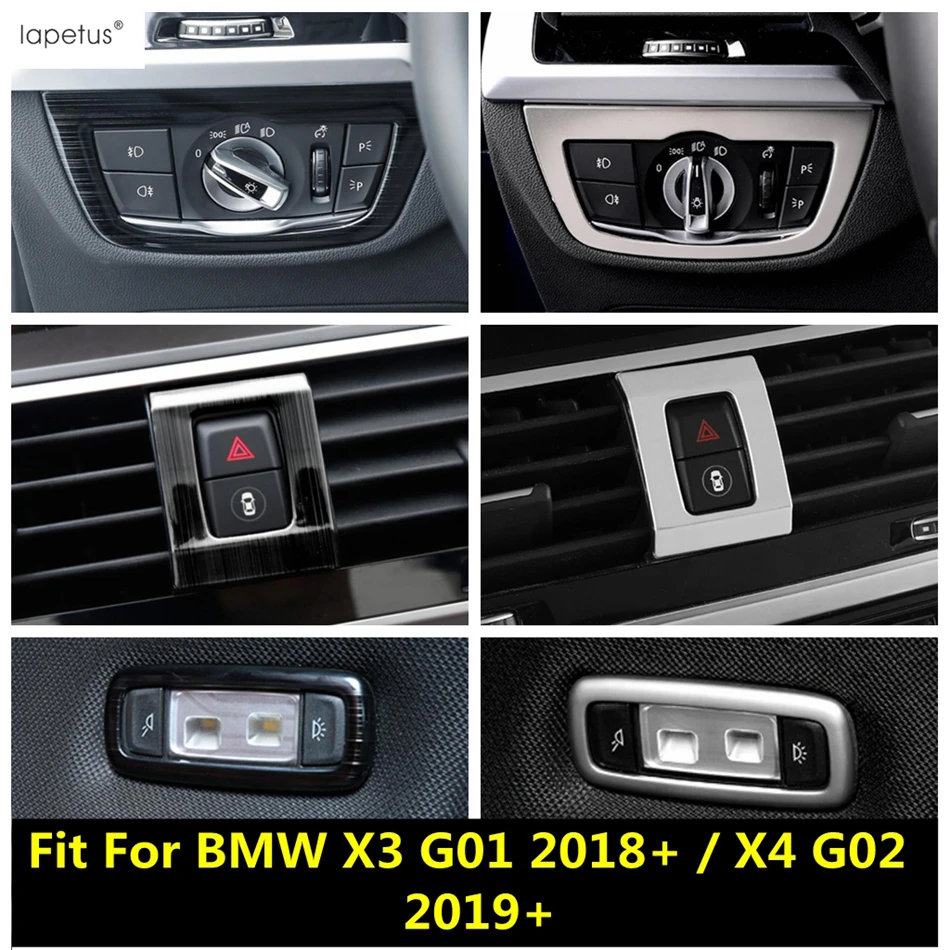 Кнопка для передней фары/фонарь, оболочка для фонаря, отделка, аксессуары из нержавеющей стали для BMW X3 G01 2018 - 2023 X4 G02 2019 -2023