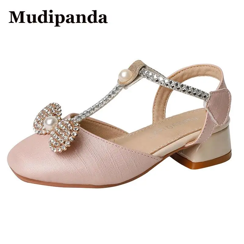 

Fashion Girls Sandals Diamond High Heel Princess Shoes For Children Girls Round Toe Kids Dress Party Shoes Teen Summer Sandals