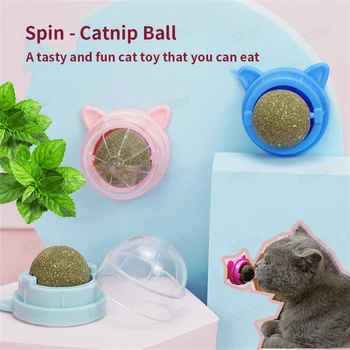 Jouet en herbe de cataire pour chat, boule de menthe, bouche propre, favorise la digestion, enge, énergie, léchage de collations pour chaton, accessoires pour chats, fournitures pour animaux de compagnie 1