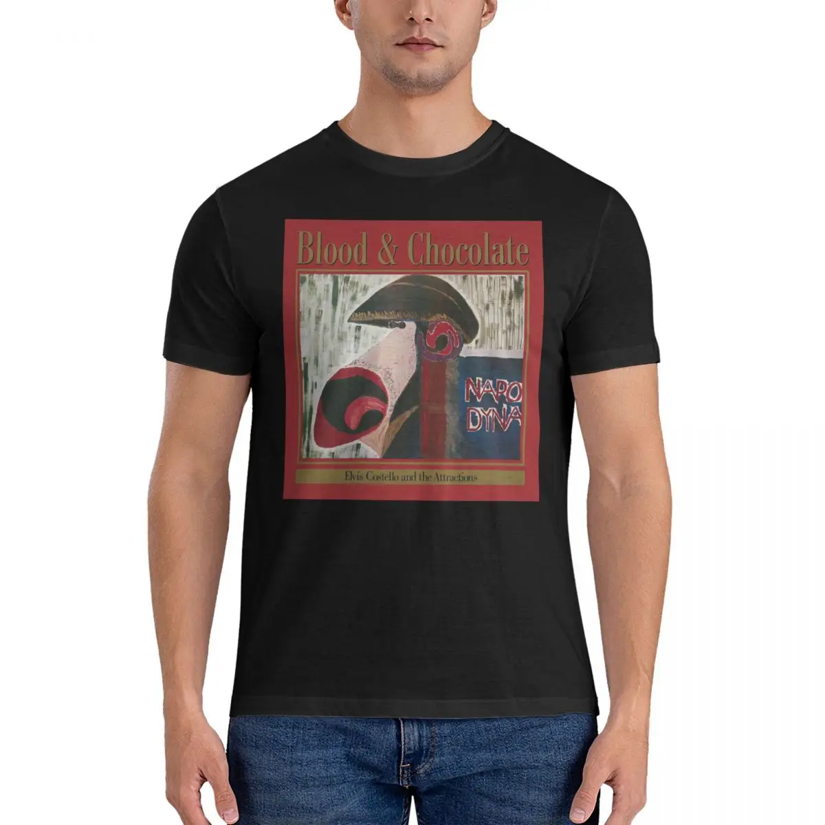 Футболка мужская хлопковая с круглым вырезом смешная принтом крови и шоколада