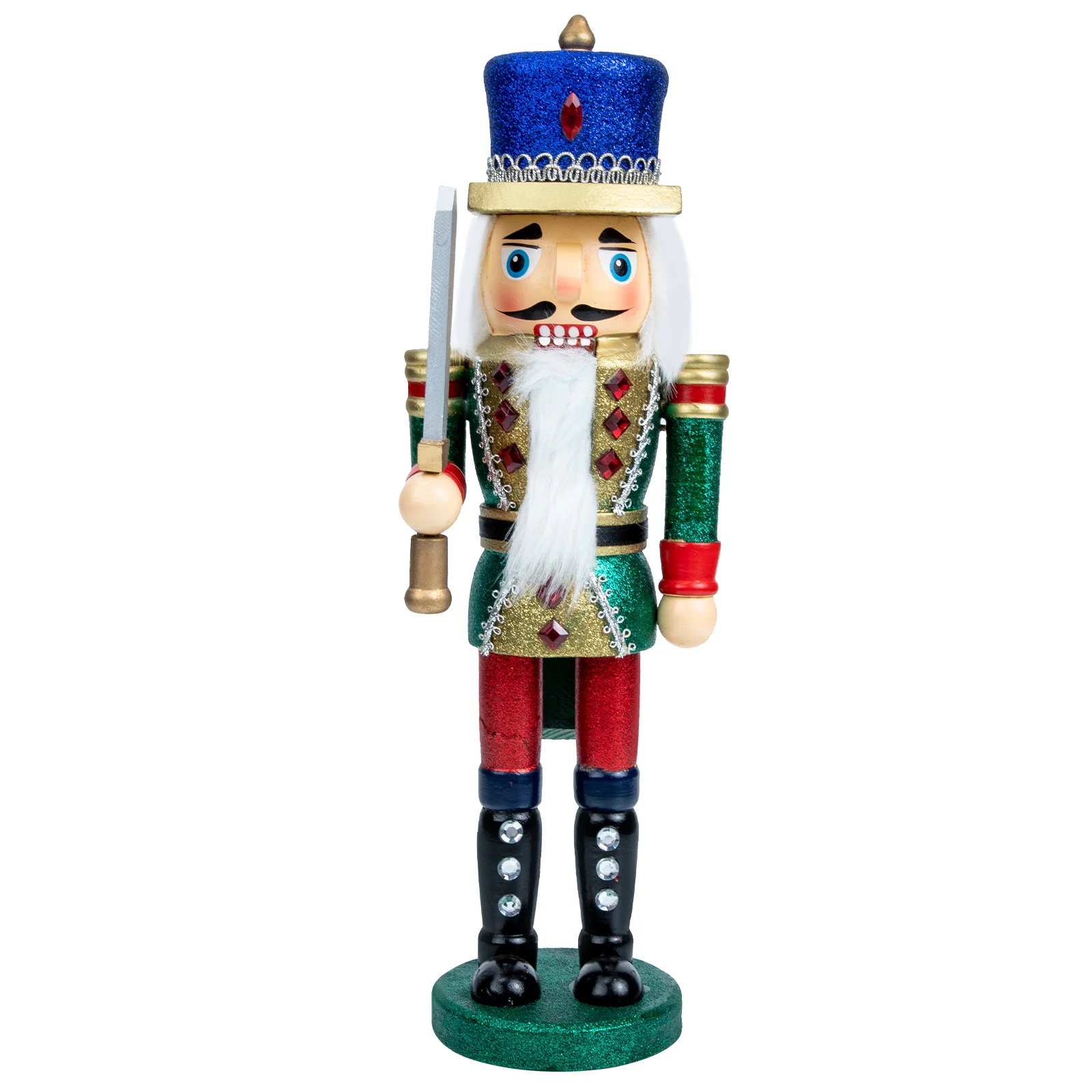 

35cm Wooden Nutcracker Puppet Figurine Walnuts Soldier Doll Handcraft Ornament New Year Desktop Decoration Navidad