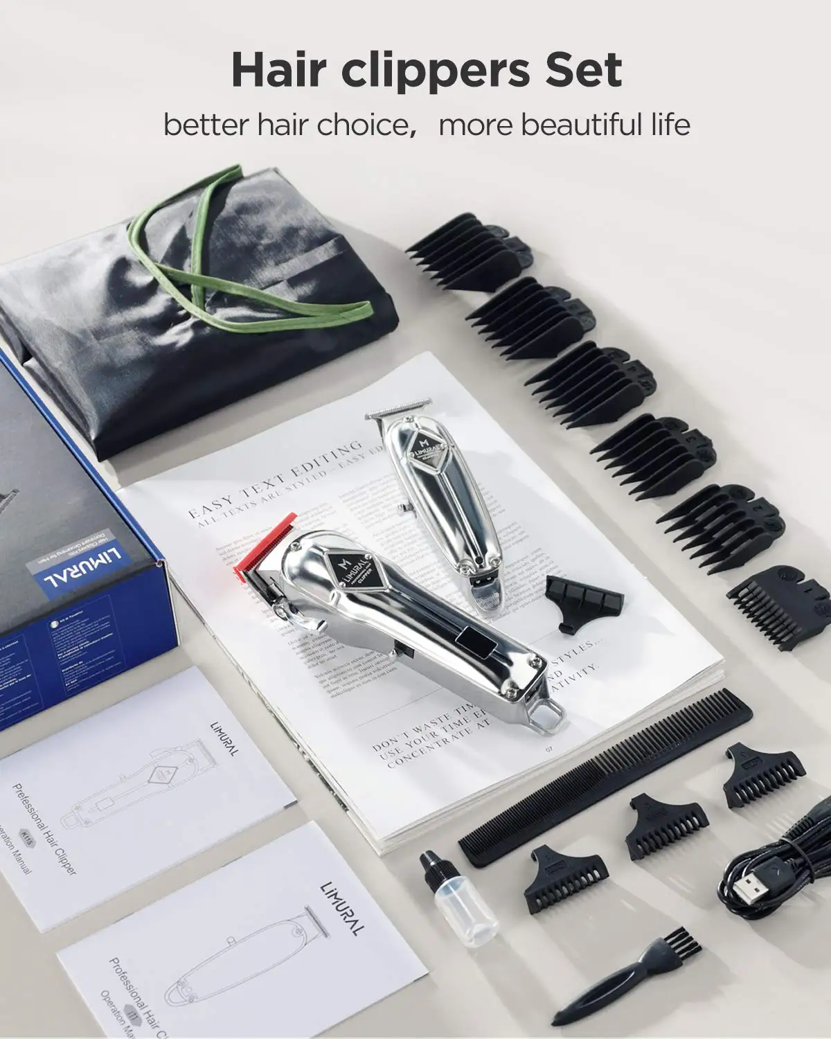 Limural Hair Clippers for Men Cordless Close Cutting T-Blade Trimmer Kit Professional Hair Cutting Kit Beard Trimmer Barbers enlarge