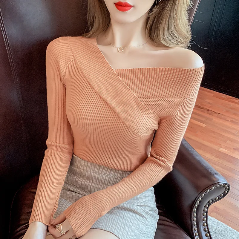 

New-coming Autumn Winter Turtleneck Pullovers Sweaters Primer shirt long sleeve Short white