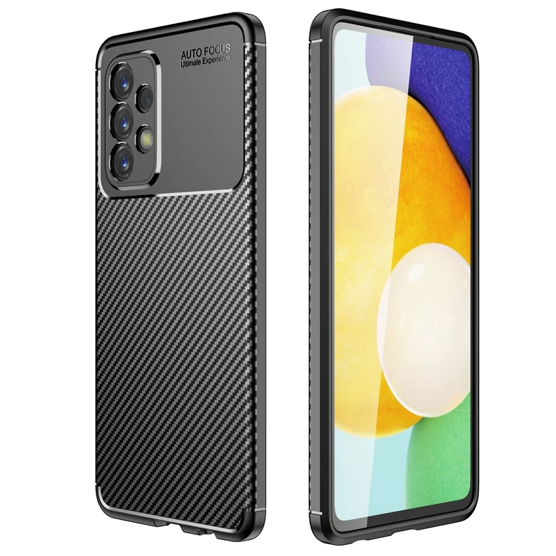 Luxury Carbon Fiber Soft TPU Shockproof Case For Samsung Galaxy A23 4G A33 A53 A73 S22 Plus Ultra Back Cover