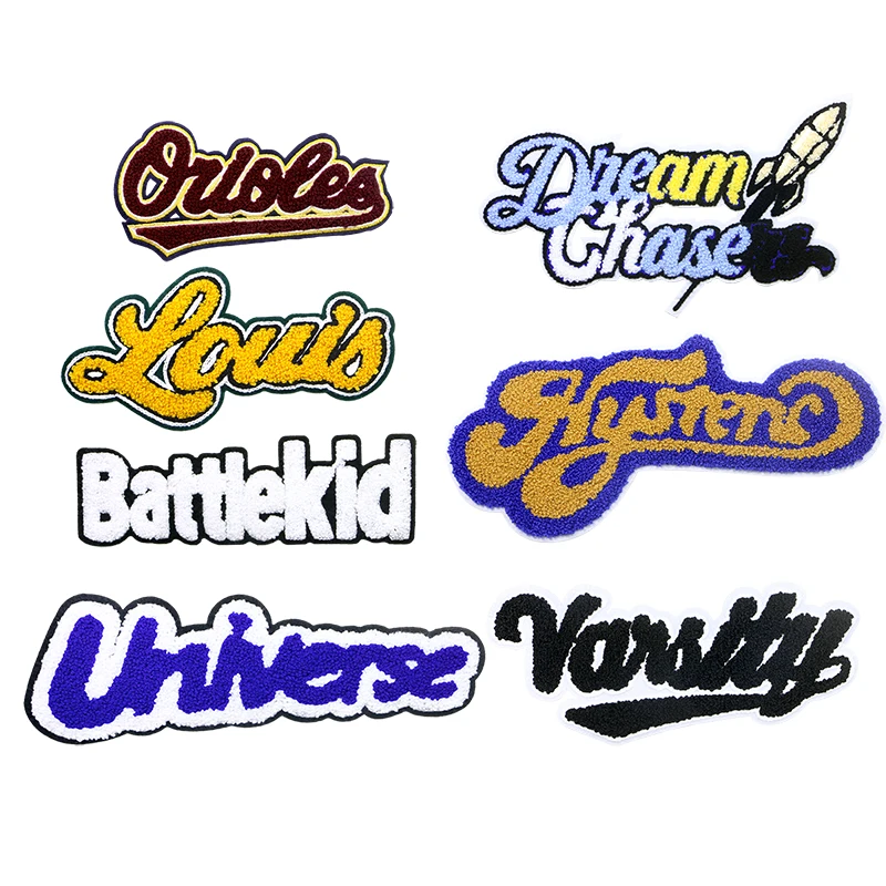 

Letter Patch Dream Chenille Icon English Towel Embroidery Applique Patches For Clothing DIY Iron on Patch on the stickers